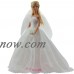 Wedding Dress with Veil White Princess Evening Party Clothes Wears Dress Outfit Set for Dolls Doll   